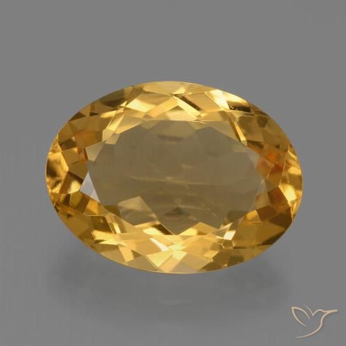 4.93ct Natural Naranja dorado intenso Citrino, Ovalada, VVS