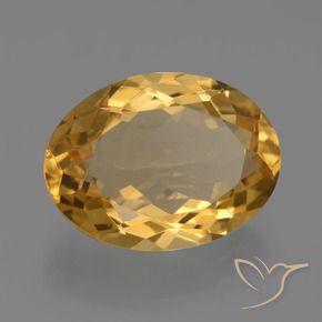 Citrino Naranja dorado intenso natural de 4.93 ct, Ovalada, VVS