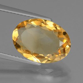 Citrino dorado natural de 4,40 ct, corte óvalo, VVS