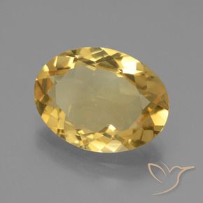 Citrino Dorado medio natural de 4.24 ct, Ovalada, VVS