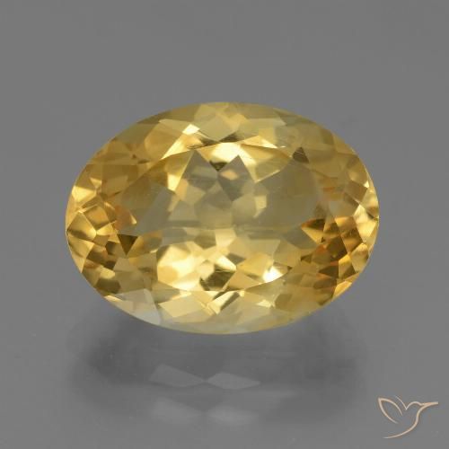 5.11ct Natural Naranja dorado Citrino, Ovalada, VVS-VS