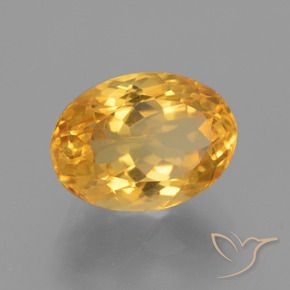 Citrino Dorado medio natural de 3.98 ct, Ovalada, VVS