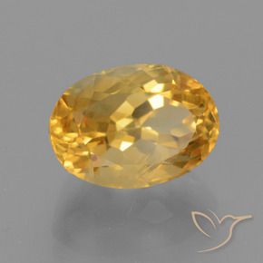 Citrino Dorado medio natural de 4.23 ct, Ovalada, VS-SI
