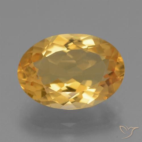 4.44ct Natural Naranja dorado intenso Citrino, Ovalada, VS