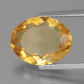 Citrino dorado natural de 3,98 ct, corte óvalo, VVS