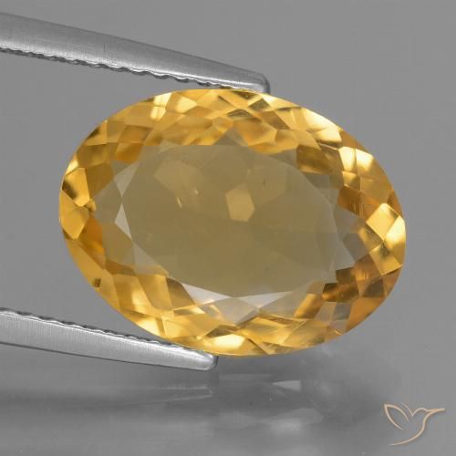 4.44ct Natural Dorado naranja Citrino, Ovalada, VS