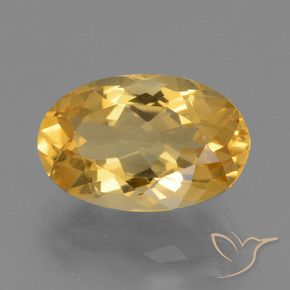 Citrino Dorado medio natural de 4.08 ct, Ovalada, VVS-VS