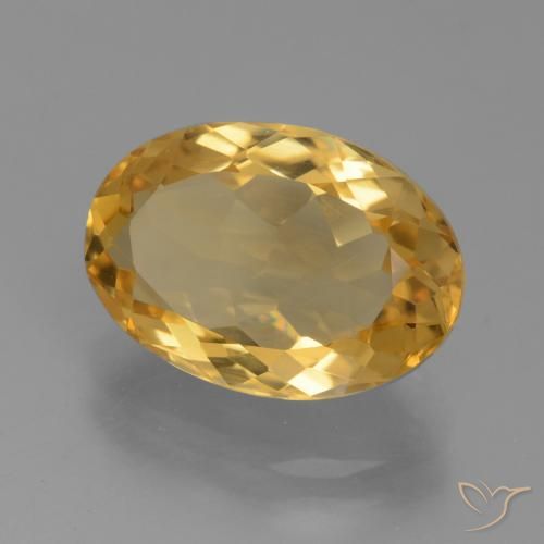 Citrino Dorado oscuro medio natural de 4.09 ct, Ovalada, VVS