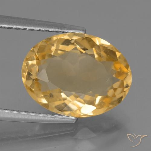 4.39ct Natural Dorado medio Citrino, Ovalada, VVS-VS