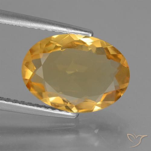 3.20ct Natural Naranja dorado Citrino, Ovalada, VVS