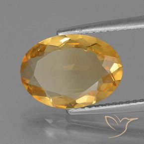 Citrino Naranja dorado natural de 3.20 ct, Ovalada, VVS