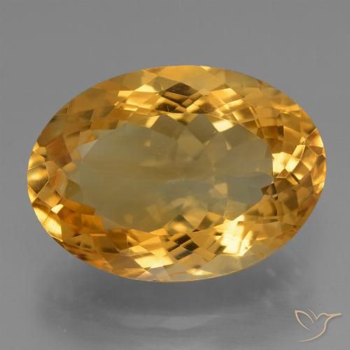 Citrino Naranja dorado intenso natural de 11.96 ct, Corte Óvalo, VVS-VS
