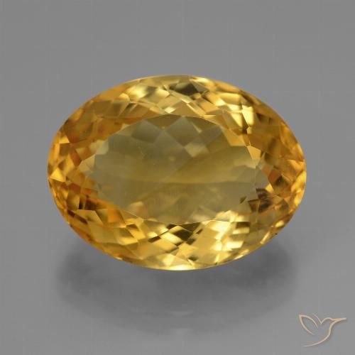 11.77ct Natural Naranja dorado intenso Citrino, Ovalada, VVS