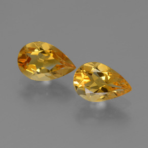 Gemas de Citrino Dorado naranja intenso natural de 2.07 ct, En forma de pera, VVS
