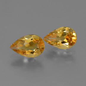 Gemas de Citrino Dorado naranja intenso natural de 2.07 ct, En forma de pera, VVS