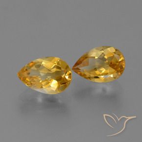 Gemas de Citrino Naranja dorado intenso natural de 2.08 ct, En forma de pera, VVS-VS