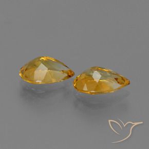 Gemas de Citrino Naranja dorado intenso natural de 2.08 ct, En forma de pera, VVS-VS