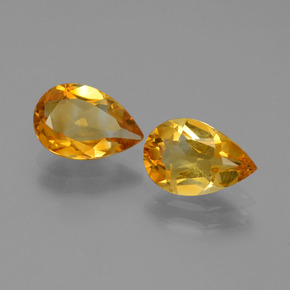 Gemas de Citrino Dorado naranja oscuro natural de 2.13 ct, En forma de pera, VVS