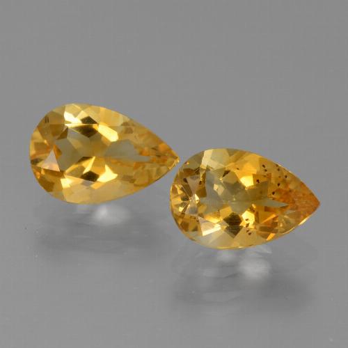 Gemas de Citrino Dorado naranja intenso natural de 2.21 ct, En forma de pera, VS