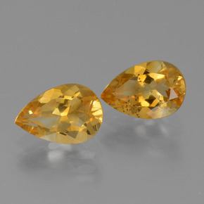 Gemas de Citrino Dorado naranja intenso natural de 2.21 ct, En forma de pera, VS