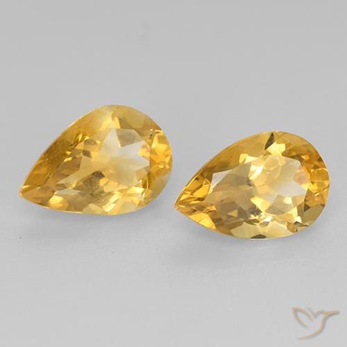 Gemas de Citrino Dorado natural de 2.34 ct, En forma de pera, VVS-VS
