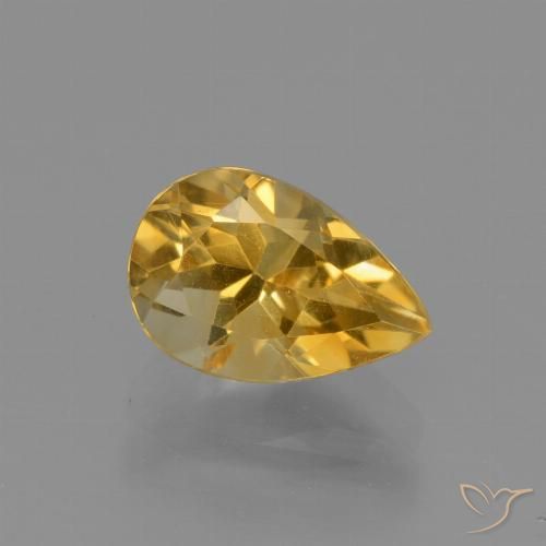 1.27ct Natural Naranja dorado Citrino, En forma de pera, VVS