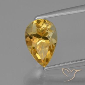 Citrino Naranja dorado natural de 1.27 ct, En forma de pera, VVS