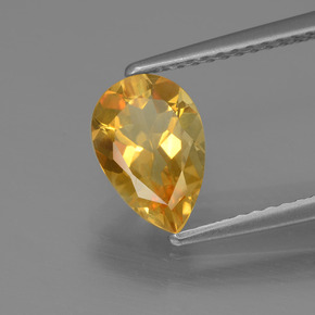 Citrino amarillo natural de 1,06 ct, en forma de pera, VVS