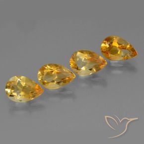 Gemas de Citrino Dorado oscuro natural de 4.42 ct, En forma de pera, VVS