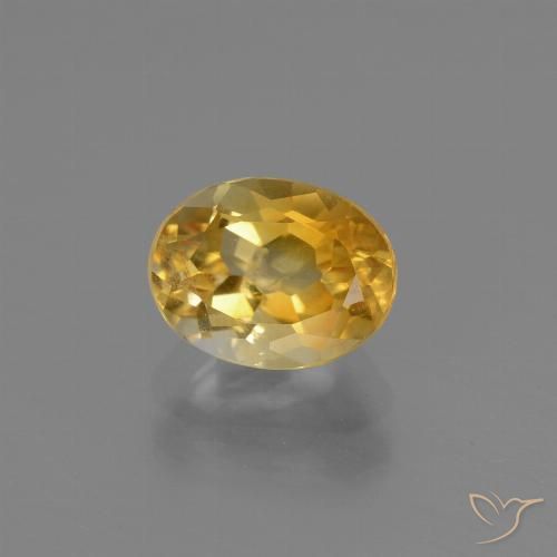 Citrino dorado natural de 1,33 ct, corte óvalo, VS