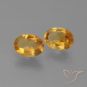 Gemas de Citrino Dorado naranja claro medio natural de 1.82 ct, Ovalada, VS
