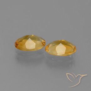 Gemas de Citrino Dorado naranja claro medio natural de 1.82 ct, Ovalada, VS
