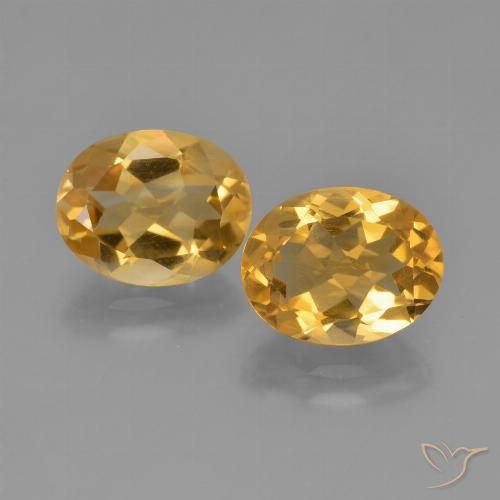 4.46ctw Natural Dorado oscuro medio Citrino, Ovalada, VVS-VS