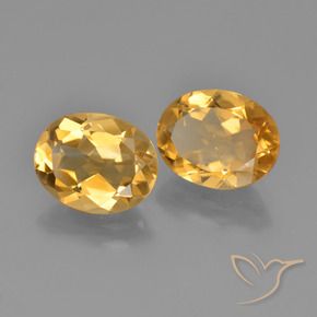 Gemas de Citrino Dorado oscuro medio natural de 4.46 ct, Ovalada, VVS-VS