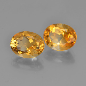 Gemas de Citrino Naranja medio natural de 4.78 ct, Corte Óvalo, VVS-VS