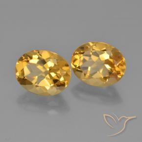 Gemas de Citrino Dorado oscuro medio natural de 4.84 ct, Ovalada, VVS-VS