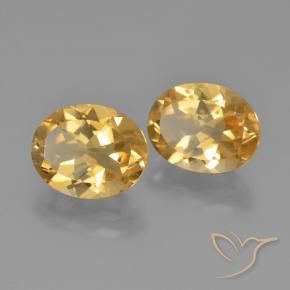 Gemas de Citrino Dorado oscuro medio natural de 4.80 ct, Ovalada, VS