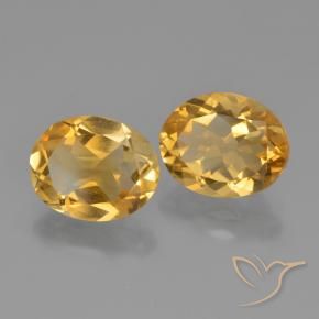 Gemas de Citrino Naranja dorado intenso natural de 4.26 ct, Ovalada, VVS-VS