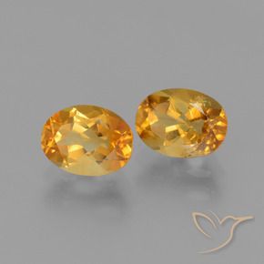 Gemas de Citrino Dorado naranja oscuro natural de 2.34 ct, Ovalada, VS