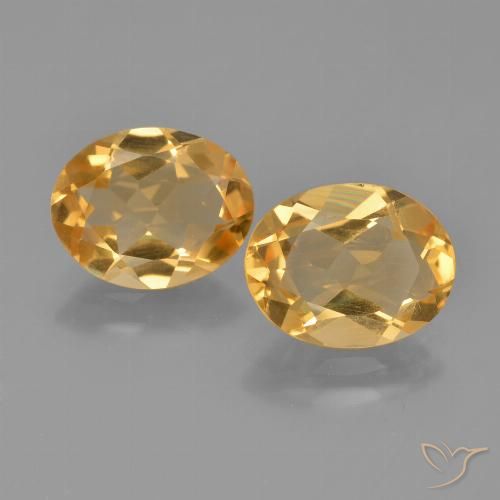 3.42ctw Natural Dorado oscuro medio Citrino, Ovalada, VVS-VS