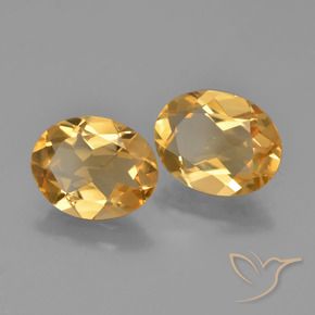Gemas de Citrino Dorado oscuro medio natural de 3.42 ct, Ovalada, VVS-VS