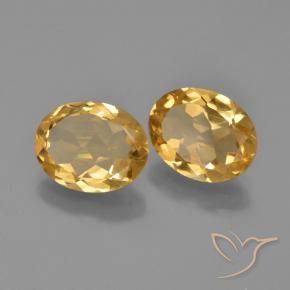 Gemas de Citrino Dorado-naranja claro natural de 3.87 ct, Ovalada, VS