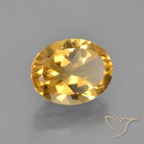 Citrino Naranja dorado intenso natural de 2.68 ct, Ovalada, VVS-VS