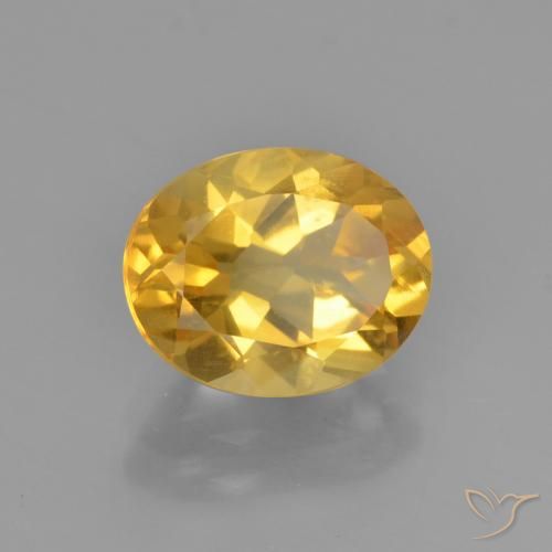 Citrino Dorado medio natural de 2.41 ct, Ovalada, VVS