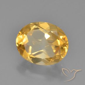 Citrino Dorado medio natural de 2.13 ct, Ovalada, VVS-VS