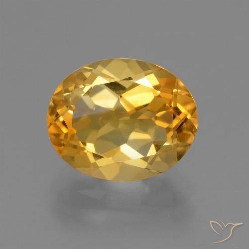 3.23ct Natural Naranja dorado Citrino, Ovalada, VVS-VS