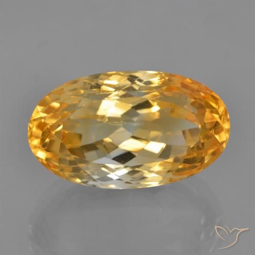 9.18ct Natural Dorado naranja intenso Citrino, Ovalada, VVS