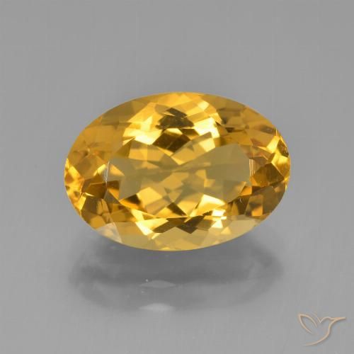 4.58ct Natural Naranja dorado Citrino, Ovalada, VVS