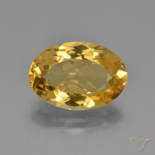 4.34ct Natural Naranja dorado Citrino, Ovalada, VVS