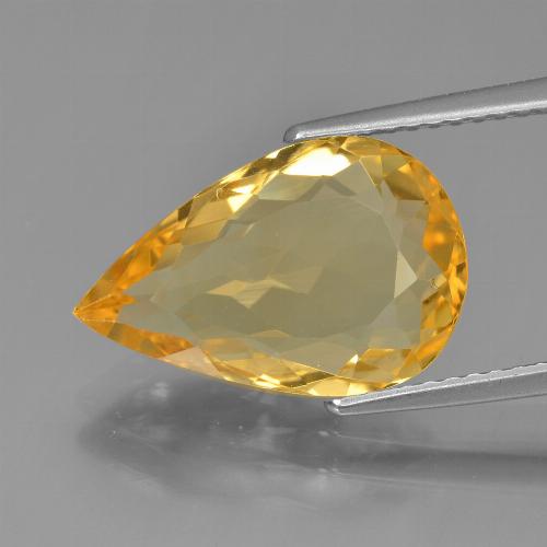 Citrino Dorado oscuro natural de 4.67 ct, En forma de pera, VVS